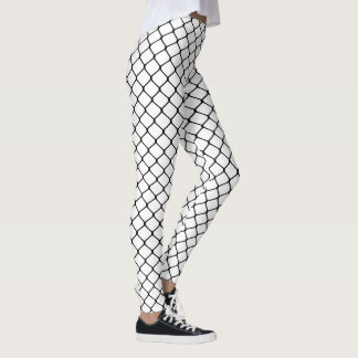 Black on White Fishnets Leggings
