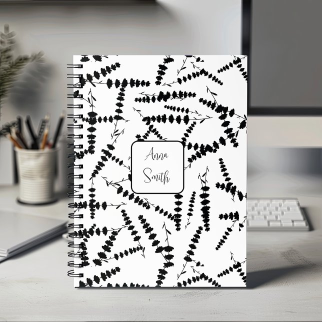 Black on White Lavender Flowers_ Floral Pattern  Planner (Creator Uploaded)