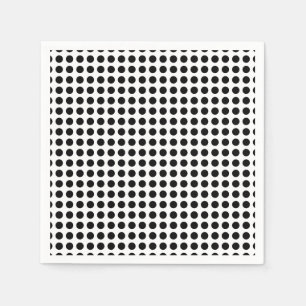Black on White Medium Horizontal Polka Dots Paper Napkin