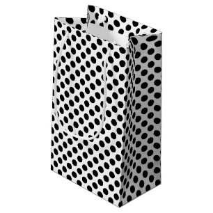 Black on White Medium Size Polka Dots Small Gift Bag