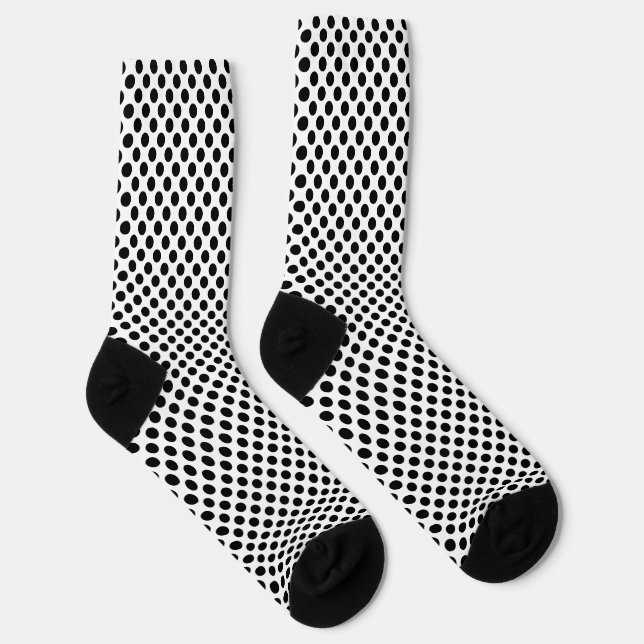 Black on White Medium Size Polka Dots Socks (Right)
