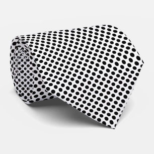 Black on White Medium Size Polka Dots Tie