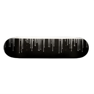 Black on White Paint Drips Skateboard