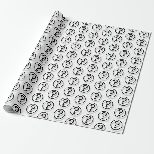 Image of Black On White Question Marks Wrapping Paper