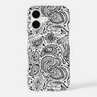 Black On White Retro Paisley Damasks Lace