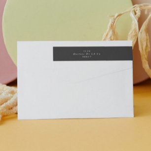 Black on White Simple Plain Modern Elegant Wrap Around Label