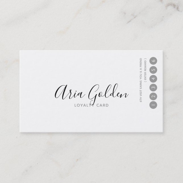 Black on White Very Minimal Typography Loyalty Card (Front)