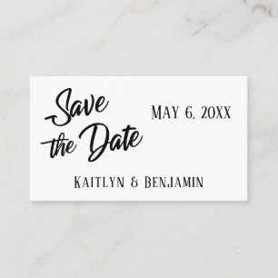 Black on White Wedding Detail Save the Date Card