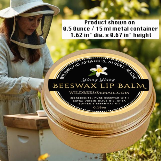 BLACK ON YELLOW Beeswax Lip Balm Label (Creator Uploaded)