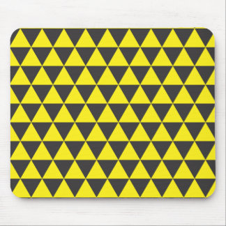 black on yellow triangles mouse mat