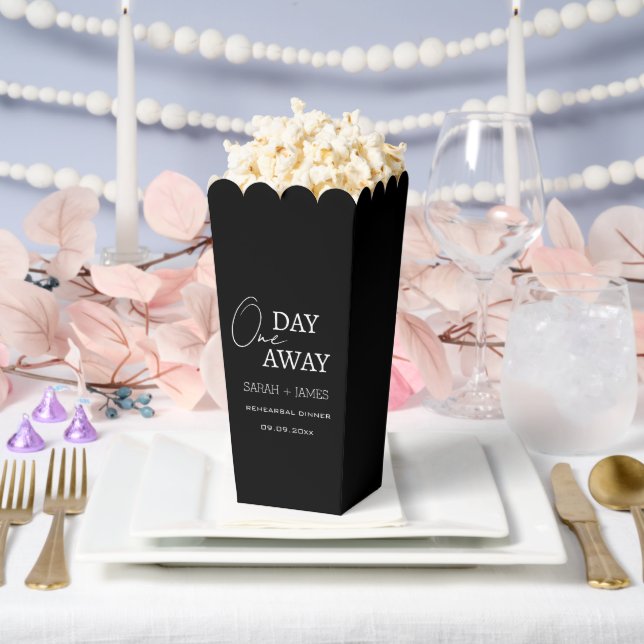 Black One Day Away Rehearsal Dinner Wedding  Favour Box (Wedding)