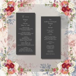 black onyx modern vintage deco wedding programme