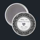 Black Onyx Style Diamond Wedding Anniversary Magnet<br><div class="desc">A Digitalbcon Images Design featuring a platinum silver and black onyx style theme with a variety of custom images, shapes, patterns, styles and fonts in this one-of-a-kind "Black Onyx Style Diamond Wedding Anniversary" Magnet. This attractive and elegant design comes complete with customisable text lettering to make this the perfect accessory...</div>