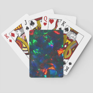 Black Opal Fire Red Green Designer Playing Cards