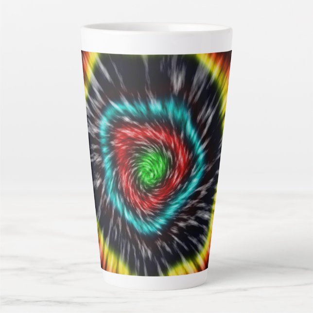 Black Opal Tie Dye,   Latte Mug (Front)