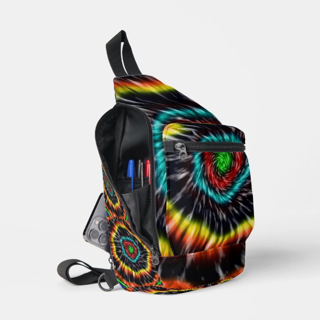 Black Opal Tie Dye,   Sling Bag (Open)