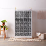 black Open Squares Tribal African Pattern Textile Fabric