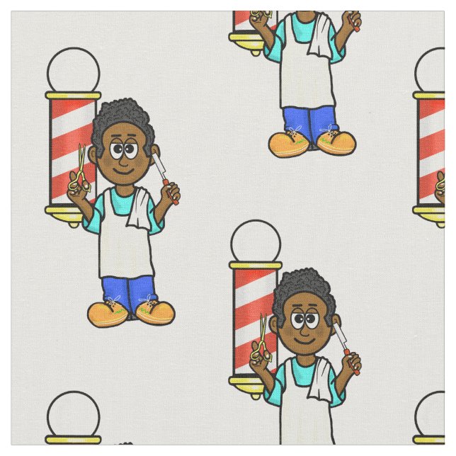 Black or African American Barber Fabric Material (Close Up)