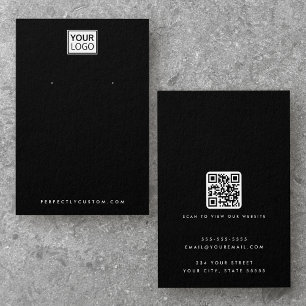 Black or any colour logo QR earring display card