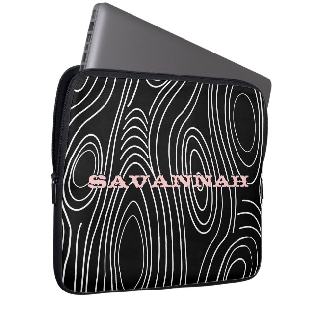 Black or Any colour Wood Grain Lap Top Cover (Front Right)