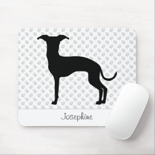 Black (Or Any Other Colour) Iggy Silhouette & Name Mouse Mat