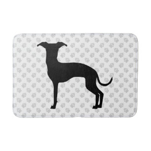 Black (Or Any Other Colour) Iggy Silhouette & Paws Bath Mat