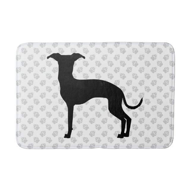 Black (Or Any Other Colour) Iggy Silhouette & Paws Bath Mat (Front)