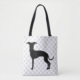 Black (Or Any Other Colour) Iggy Silhouette & Paws Tote Bag