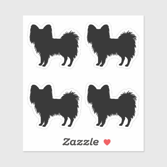 Black (Or Other Colour) Papillon Dog Silhouette (Sheet)