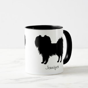 Black (Or Other Colour) Phalène Dog Silhouette Mug
