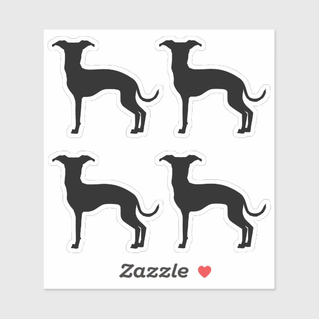Black (Or Your Colour) Italian Greyhound Silhouett (Sheet)