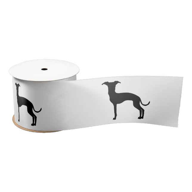 Black (Or Your Colour) Italian Greyhound Silhouett Satin Ribbon (Spool)