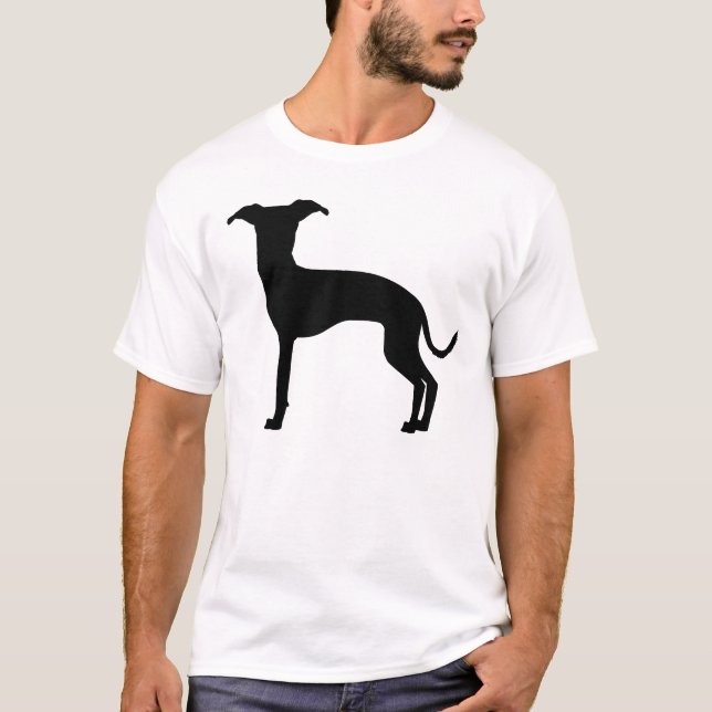 Black (Or Your Colour) Italian Greyhound Silhouett T-Shirt (Front)