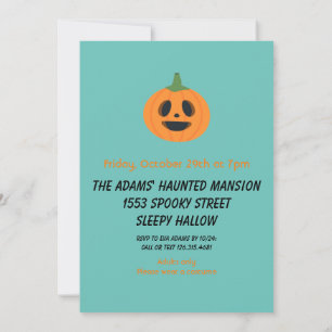 Black Orange Adult Halloween Party Invitation