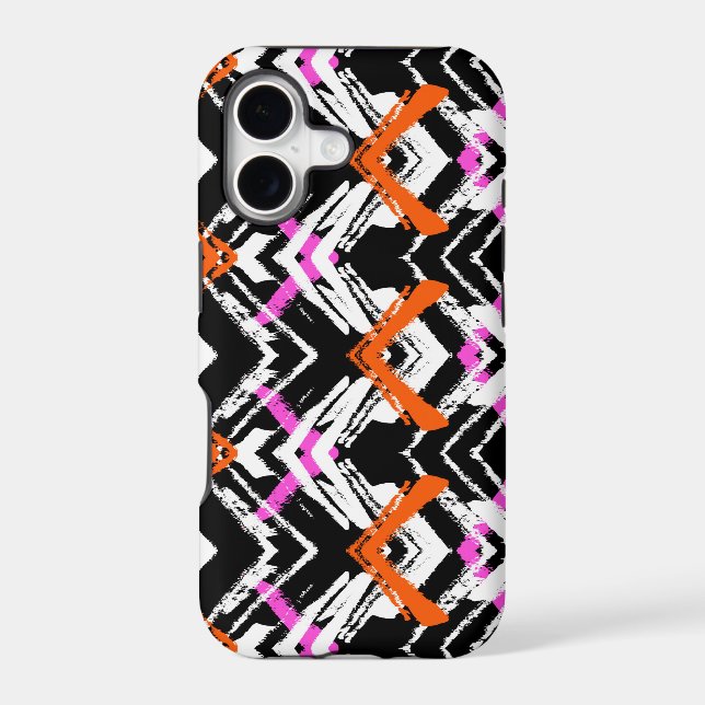 Black, Orange, And Pink Hand Drawn Arrow Pattern (Back)