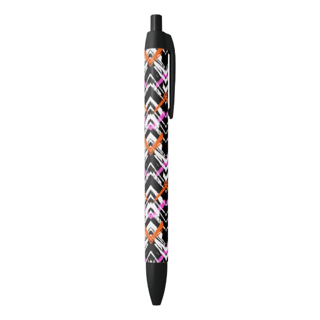 Black, Orange, And Pink Hand Drawn Arrow Pattern Black Ink Pen (Bottom (Vertical))