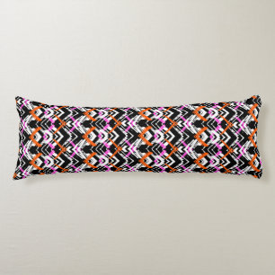 Black, Orange, And Pink Hand Drawn Arrow Pattern Body Cushion