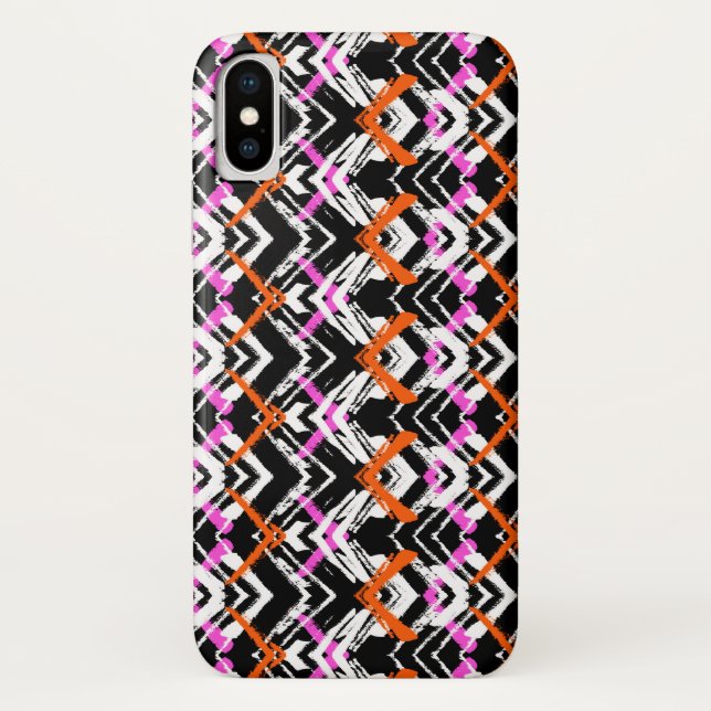 Black, Orange, And Pink Hand Drawn Arrow Pattern Case-Mate iPhone Case (Back)