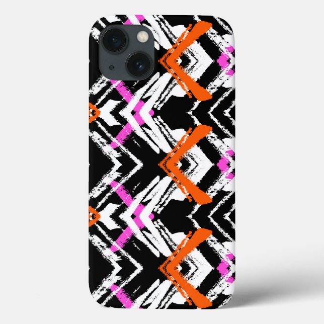 Black, Orange, And Pink Hand Drawn Arrow Pattern Case-Mate iPhone Case (Back)