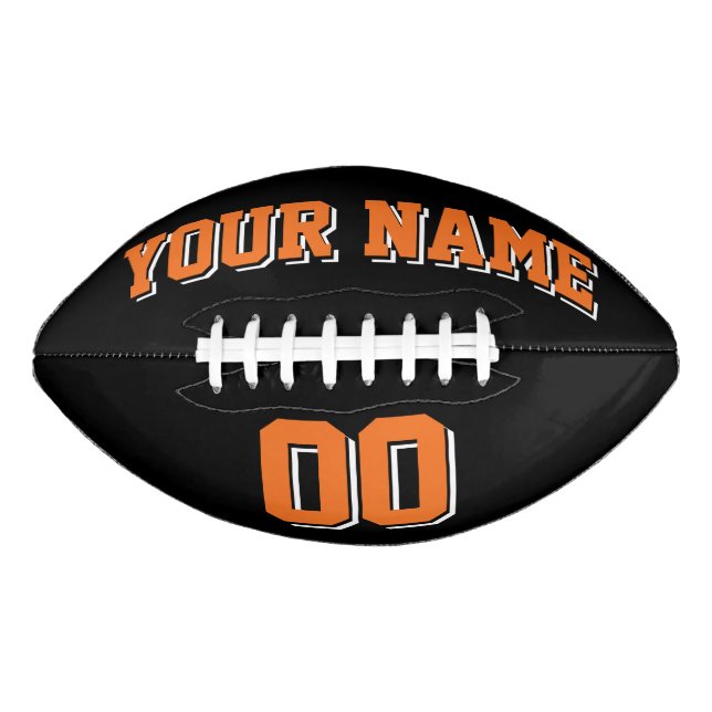 BLACK ORANGE AND WHITE Custom Football American Football (Front)