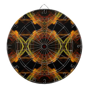 Black, Orange and Yellow Fractal Dart Board