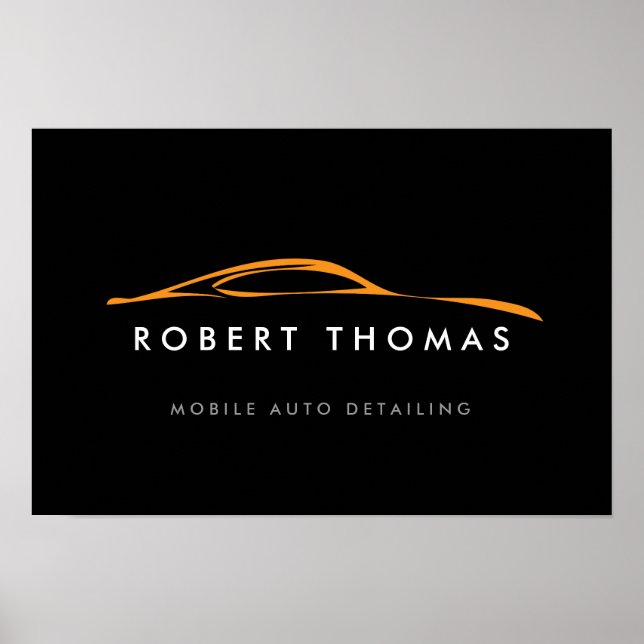 Black/Orange Auto Detail/Repair Logo Download Poster (Front)