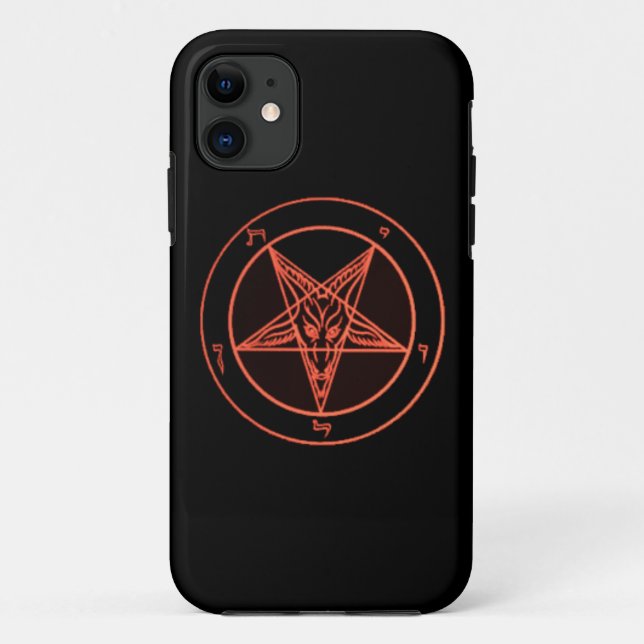 Black/Orange Baphomet Phone Case (Back)