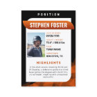 Black Orange Baseball Trading Card Baseball Player