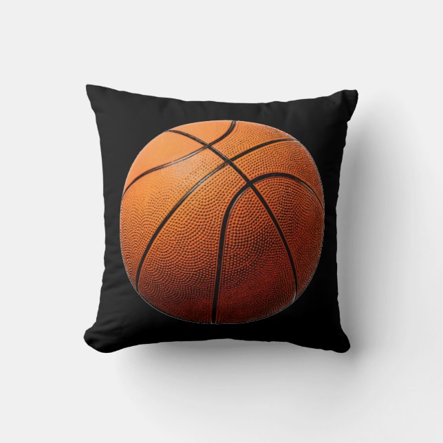 Black Orange Basketball American MoJo Pillow (Front)