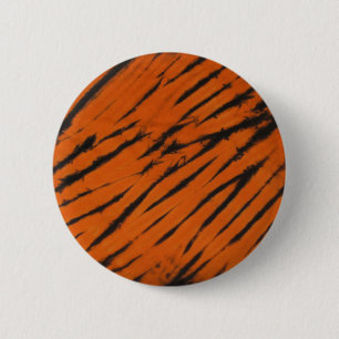Black & Orange Bengal Stripe Button