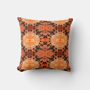 Black, orange, brown  dragonfly pattern solid back cushion