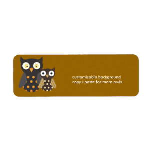Black+Orange/Brown Owls, customisable background