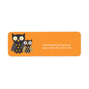 Black+Orange/Brown Owls, customisable background