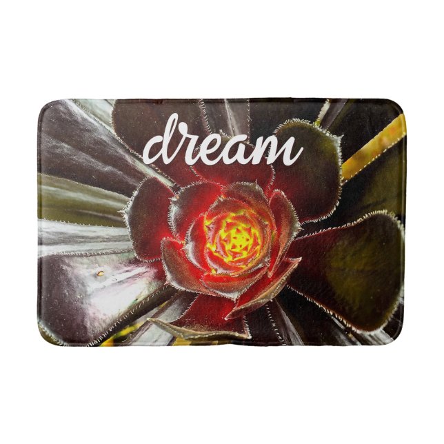 Black Orange Cactus Close-up Photography Dream Bath Mat (Front)